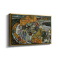 Angled view of Crescent of Houses II (Island Town), 1915 by Egon Schiele in a gold floater framed canvas.