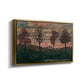Angled view of Four Trees, 1917 by Egon Schiele in a gold floater framed canvas.