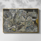Front view of Mödling II, 1918 by Egon Schiele in a gold floater framed canvas.
