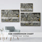 Size comparison chart for gold floater framed canvas featuring Mödling II, 1918 by Egon Schiele.