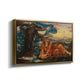 Angled view of Earthbound, 1897 by Evelyn De Morgan in a gold floater framed canvas.
