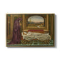 The Wandering Jew: Whom the Gods Love Die Young, 1888 by Evelyn De Morgan in a gold floater framed canvas wall art display.