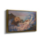 Angled view of Twilight, 1914 by Evelyn De Morgan in a gold floater framed canvas.