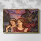 Front view of The Vision, 1914 by Evelyn De Morgan in a gold floater framed canvas.