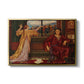 The Gilded Cage, c. 1901-1902 by Evelyn De Morgan in a gold floater framed canvas wall art display.