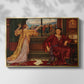 Front view of The Gilded Cage, c. 1901-1902 by Evelyn De Morgan in a gold floater framed canvas.