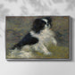 Front view of Tama, the Japanese Dog, c. 1876 by Pierre-Auguste Renoir in a silver floater framed canvas.