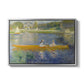 The Skiff (La Yole), 1875 by Pierre-Auguste Renoir in a silver floater framed canvas wall art display.
