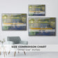 Size comparison chart for silver floater framed canvas featuring The Skiff (La Yole), 1875 by Pierre-Auguste Renoir.