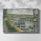 Front view of Wash-House Boat at Bas-Meudon, c. 1874 by Pierre-Auguste Renoir in a silver floater framed canvas.