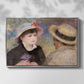 Front view of Boating Couple (Aline Charigot and Renoir), c. 1881 by Pierre-Auguste Renoir in a silver floater framed canvas.