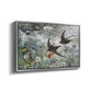 Angled view of Common Swifts, 1886 by Bruno Liljefors in a silver floater framed canvas.