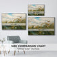Size comparison chart for silver floater framed canvas featuring Wild Ducks (Grasänder), 1890 by Bruno Liljefors.