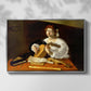 Front view of The Lute Player (Wildenstein Version), c. 1596 by Caravaggio in a silver floater framed canvas.