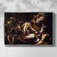 Front view of The Martyrdom of Saint Matthew, 1599-1600 by Caravaggio in a silver floater framed canvas.