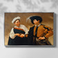 Front view of The Fortune Teller (Capitoline Version), c. 1599 by Caravaggio in a silver floater framed canvas.
