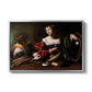Martha and Mary Magdalene, c. 1598 by Caravaggio in a silver floater framed canvas wall art display.