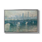Waterloo Bridge, Gray Weather, 1900 by Claude Monet in a silver floater framed canvas wall art display.
