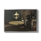 Interior, after Dinner, 1868-1869 by Claude Monet in a silver floater framed canvas wall art display.