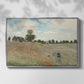 Front view of The Poppy Field near Argenteuil, 1873 by Claude Monet in a silver floater framed canvas.