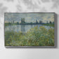 Front view of Banks of the Seine, Vétheuil, 1880 by Claude Monet in a silver floater framed canvas.