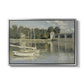 The Bridge at Argenteuil, 1874 by Claude Monet in a silver floater framed canvas wall art display.
