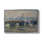Waterloo Bridge, Gray Day, 1903 by Claude Monet in a silver floater framed canvas wall art display.