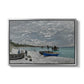 The Beach at Sainte-Adresse, 1867 by Claude Monet in a silver floater framed canvas wall art display.