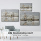 Size comparison chart for silver floater framed canvas featuring Ships Riding on the Seine at Rouen, 1872 by Claude Monet.