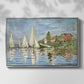 Front view of Regatta at Argenteuil, 1872 by Claude Monet in a silver floater framed canvas.