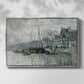 Front view of View of the Prins Hendrikkade and Kromme Waal in Amsterdam, 1874 by Claude Monet in a silver floater framed canvas.