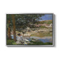 On the Bank of the Seine, Bennecourt, 1868 by Claude Monet in a silver floater framed canvas wall art display.