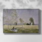 Front view of Summer (L'ete), 1874 by Claude Monet in a silver floater framed canvas.