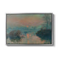 Sunset on the Seine at Lavacourt, Winter Effect, 1880 by Claude Monet in a silver floater framed canvas wall art display.