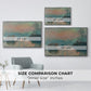 Size comparison chart for silver floater framed canvas featuring Sunset on the Seine at Lavacourt, Winter Effect, 1880 by Claude Monet.