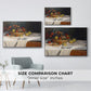Size comparison chart for silver floater framed canvas featuring Still Life with Apples and Grapes, 1880 by Claude Monet.