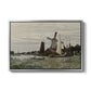 Windmill at Zaandam, 1871 by Claude Monet in a silver floater framed canvas wall art display.