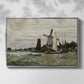 Front view of Windmill at Zaandam, 1871 by Claude Monet in a silver floater framed canvas.