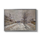 The Boulevard de Pontoise at Argenteuil, Snow Effect, 1875 by Claude Monet in a silver floater framed canvas wall art display.