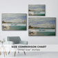 Size comparison chart for silver floater framed canvas featuring Regatta at Sainte-Adresse, 1867 by Claude Monet.