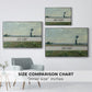 Size comparison chart for silver floater framed canvas featuring Poppy Field, 1881 by Claude Monet.