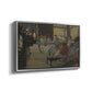 Angled view of The Dance Class, c. 1873 by Edgar Degas in a silver floater framed canvas.
