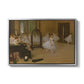 The Dancing Class, c. 1870 by Edgar Degas in a silver floater framed canvas wall art display.