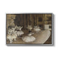 The Rehearsal of the Ballet Onstage, 1874 by Edgar Degas in a silver floater framed canvas wall art display.