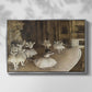 Front view of The Rehearsal of the Ballet Onstage, 1874 by Edgar Degas in a silver floater framed canvas.