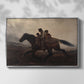 Front view of A Ride for Liberty – The Fugitive Slaves, c. 1862 by Eastman Johnson in a silver floater framed canvas.