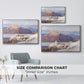 Size comparison chart for silver floater framed canvas featuring Hoher Göll from Watzmann-Hocheck, 1919 by Edward Theodore Compton.