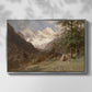Front view of Landscape in the Caucasus, c. 1921 by Edward Theodore Compton in a silver floater framed canvas.