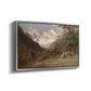 Angled view of Landscape in the Caucasus, c. 1921 by Edward Theodore Compton in a silver floater framed canvas.