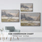 Size comparison chart for silver floater framed canvas featuring Shepherds (Pasterze), c. 1921 by Edward Theodore Compton.